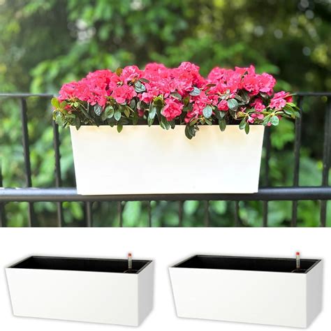 Amazon.com: LaLaGreen Rail Planter for Balcony Outdoor (20 Inch, 2 Pack ...