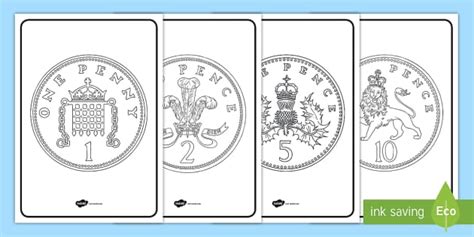 British (UK) Coins Colouring Sheets (teacher made) - Twinkl