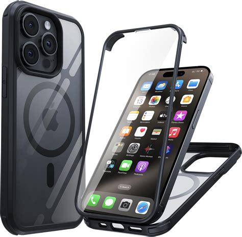 Neeliup für iPhone 15 Pro Max Hülle mit Panzerglas - 360 Grad Ganzkörper & Transparent ...
