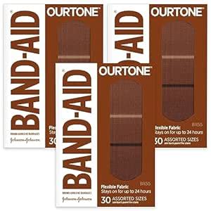 Band-Aid Brand Ourtone Adhesive Bandages, Flexible Protection & Care of ...