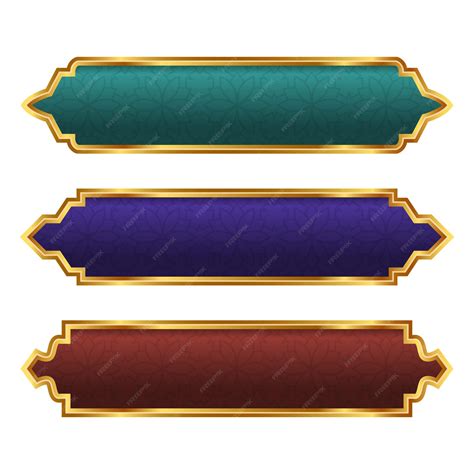 Luxury golden arabic islamic text box title frame border banner set ...