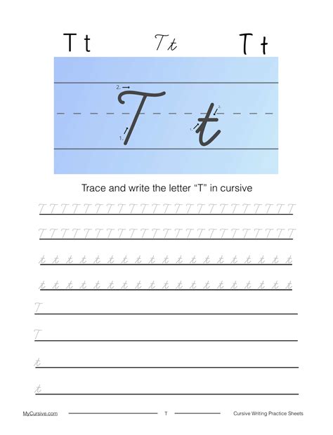 Upper Case Cursive T