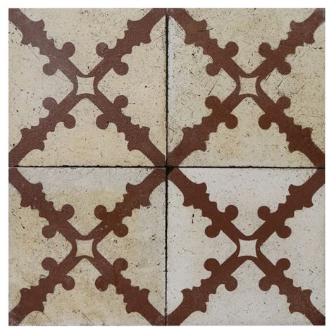 Reclaimed Encaustic Floor Tiles with Pattern at 1stDibs