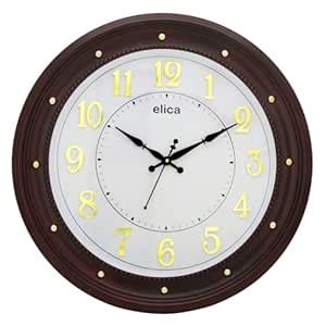 Buy Elica 18-inch Round Shape Wooden Look Jumbo Size Home & Office Wall ...