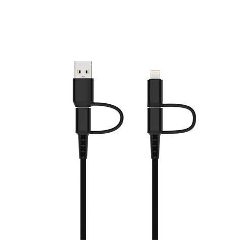 Hook Braided Cable 4 in 1 Black (LTC-702)