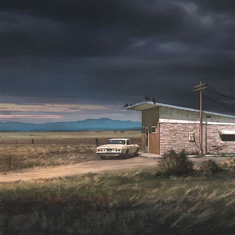 Download wallpaper 2780x2780 ranch, car, building, country, landscape ...