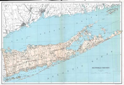 1895 Bien Map of Suffolk County (Hamptons), Long Island, New York | eBay