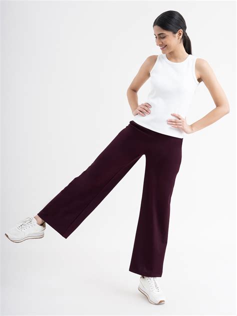 Buy Maroon LivIn Air Wide Leg Formal Pants Online | FableStreet