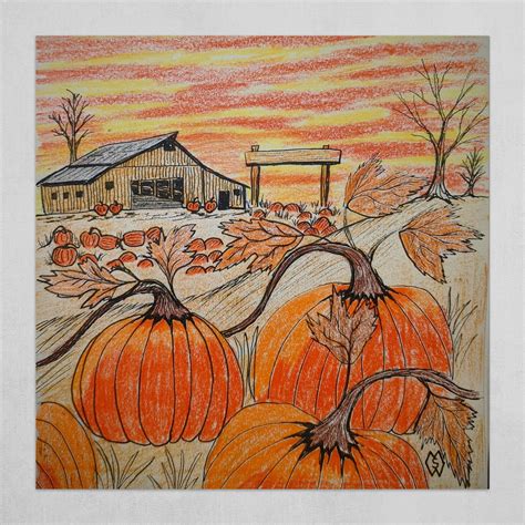 Pumpkin Patch Drawing