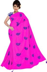 Buy Suntex Embroidered Bollywood Silk Blend Pink Sarees Online @ Best ...