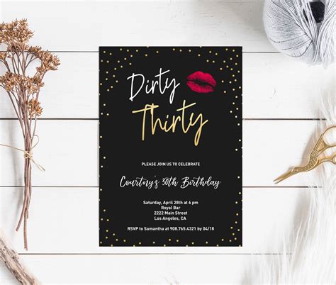 Dirty Thirty Party Invitation Dirty 30 Birthday Invite - Etsy Australia