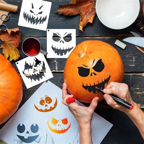 Painted Pumpkin Face Templates