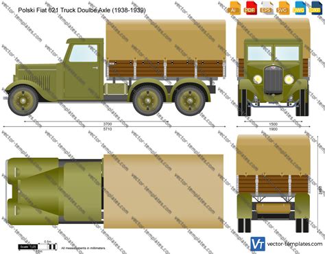 Templates - Cars - Fiat - Polski Fiat 621 Truck Double Axle