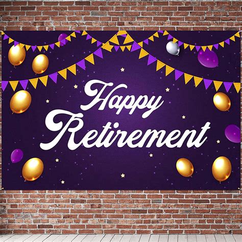 Gold Happy Retirement Banner