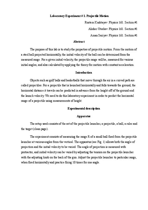 Image result for Projectile Motion Lab Experiment