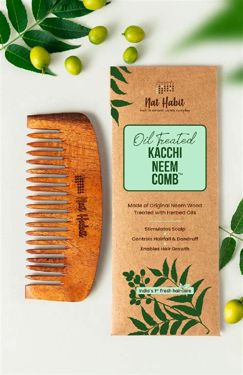 Fine Tooth Kacchi Neem Styling Comb