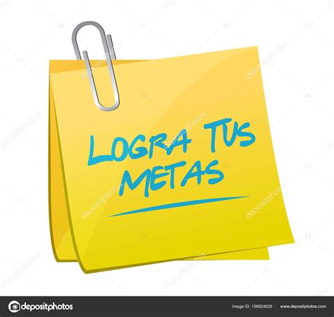 Achieve your goals memo post sign in Spanish. — Stock Photo ...