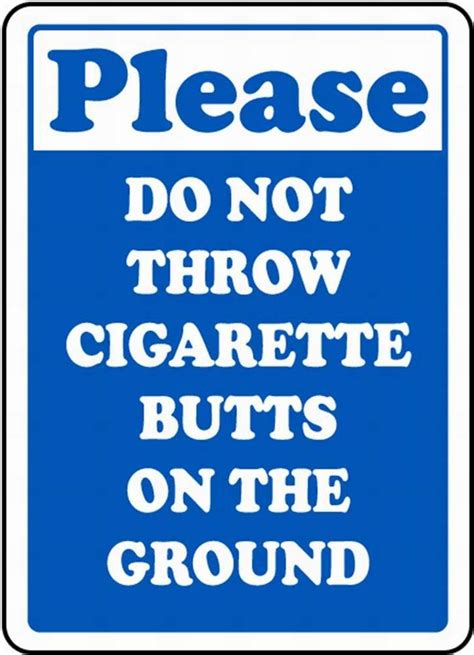 Buy Fsdva Warning Sign Safety Sign 8x12 No Butts on The Ground Sign ...
