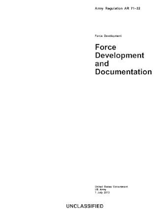 Buy Army Regulation Ar 71-32 Force Development and Documentation 1 July ...