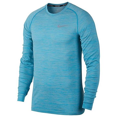 Nike Dri-FIT Men's Knit Long Sleeve Running Shirt With Thumb Holes ...