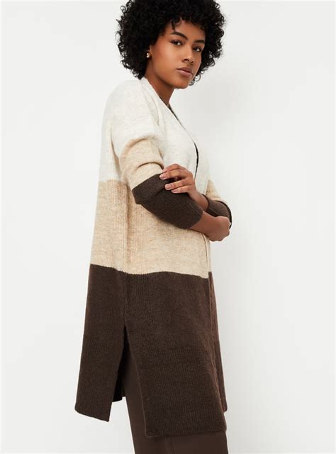 Buy Women Colourblock Open Front Long Cardigan Online at just Rs. 1599. ...