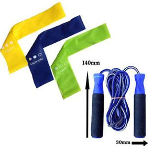 FITNESS FOREST Resistance Yoga Band Pack Of 3 Set + Foam Hand Skipping ...