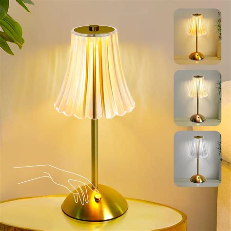 HULKNPEW Gold Cordless Table Lamp Rechargeable Touch Lamps for ...