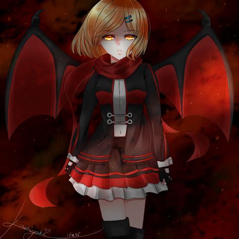 Download wallpaper 3000x3000 girl, anime, red, look hd background