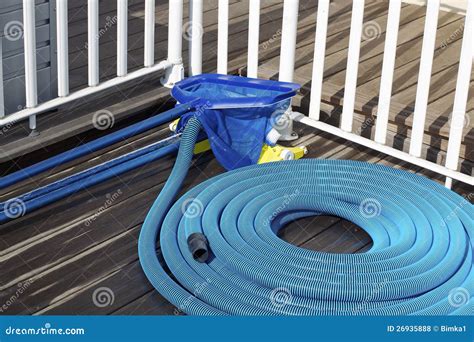 Pool cleaning supplies stock photo. Image of equipment - 26935888