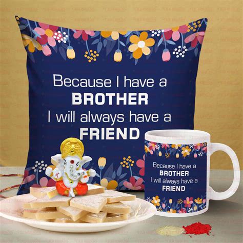 Buy | Special Gift Cushion, Mug , Ganesha Idol & Sweets Combo For ...