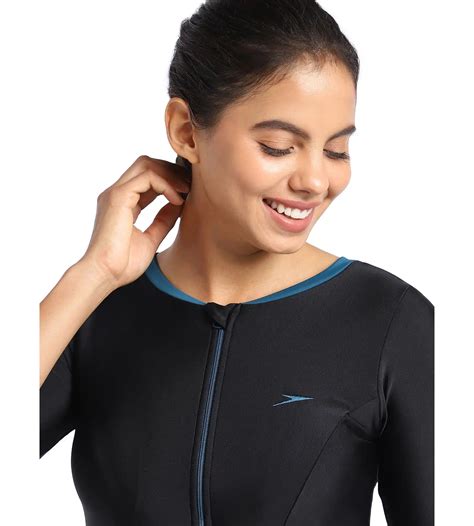 Buy Speedo Closedback Swimdress Essential Black-Darkteal Swimwear ...