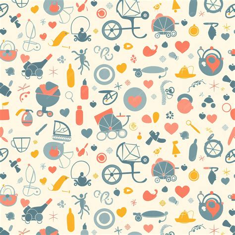 Premium Photo | Seamless Pattern of Baby and Maternity Icons for ...