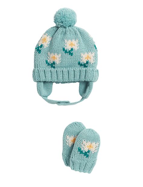 Buy Kids' Daisy Hat and Mitten Set (0-6 Yrs) at Marks & Spencer