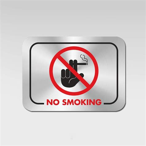RAB Sign Board No Smoking, Stainless Steel for Office, Glass Doors ...