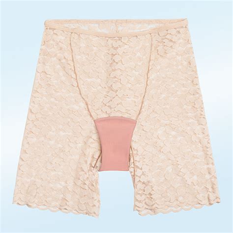 Leakproof Underwear Slip Shorts in Beige Lace | Bloomers Intimates