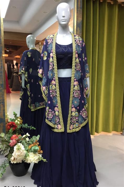 Indo western cape style lehenga set – Kuro Clothing India