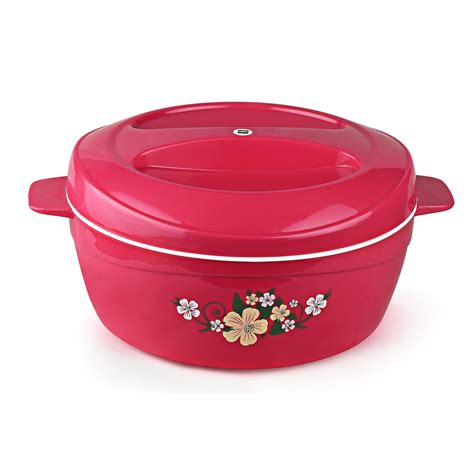 Buy Cello Roti Plus Plastic Floral Casserole with Lid | Locks in the ...