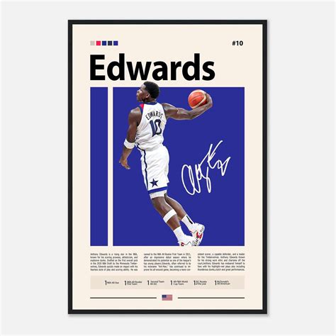 Anthony Edwards Poster 1, Full-Size Poster, Ready to Hang - Citiesbox