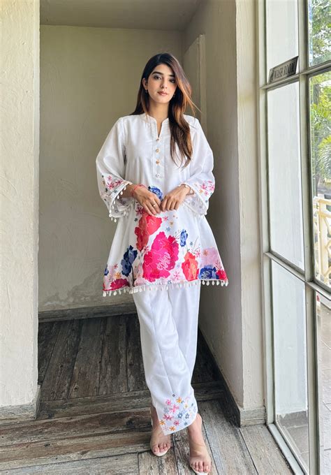 Summer White Kurta Set- Summer Dresses For Women
