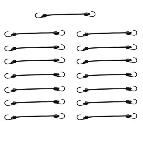 Mini Bungee Cord with hooks, 15 Piece one Package