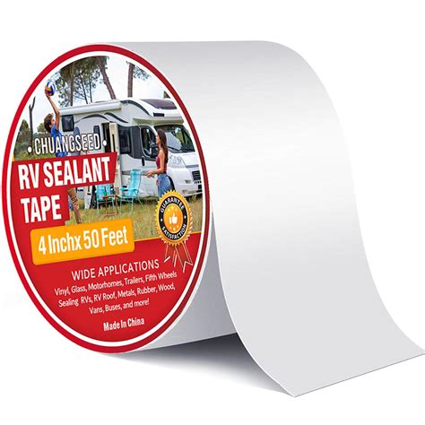 CHUANGSEED RV Roof Sealant Tape White, 4 Inch X 50 Foot UV-Resistant,Weatherproof Roof Seal Tape ...