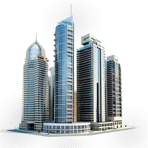 3d city buildings transparent background | Premium AI-generated PSD
