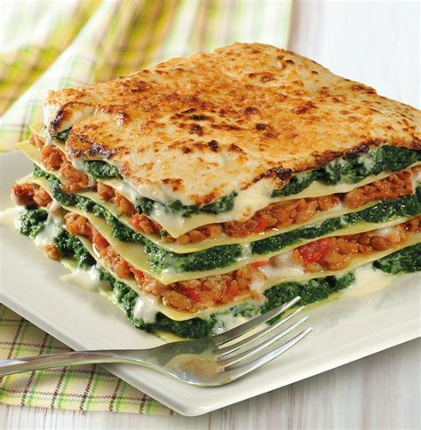 Lasagne met spinazie en gehakt   Lasagne recepten, Gezonde  