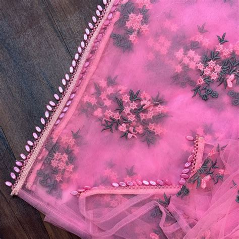 Pastel Net Embellished DropBeads Dupattas – The Story Kameez