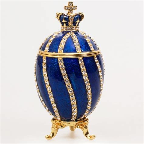 Akm Crystals Twisted Egg With A Crown Blue Gold Plated | Desertcart INDIA