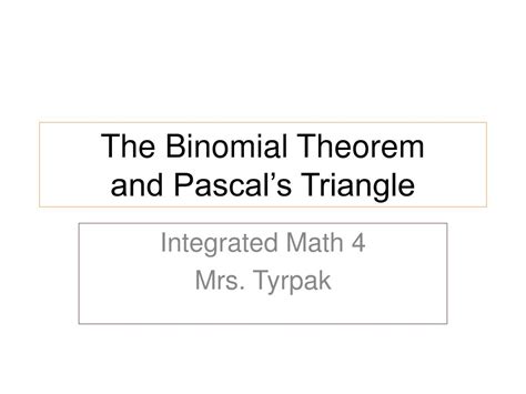 Pascal's Triangle Binomial Theorem 的图像结果