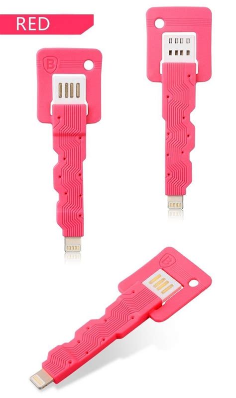 Baseus ® Ultra-Portable Key Design Apple Lightning Port Charging / Data ...