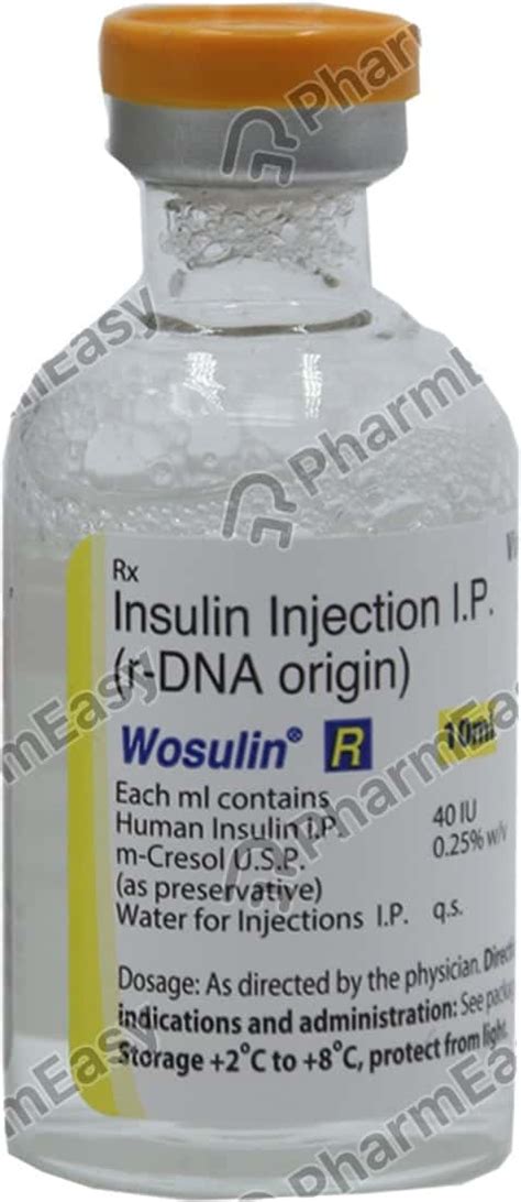 Wosulin R 40 IU/ML Injection (10): Uses, Side Effects, Price & Dosage ...