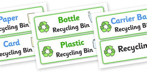 Printable Recycling Labels for Kids