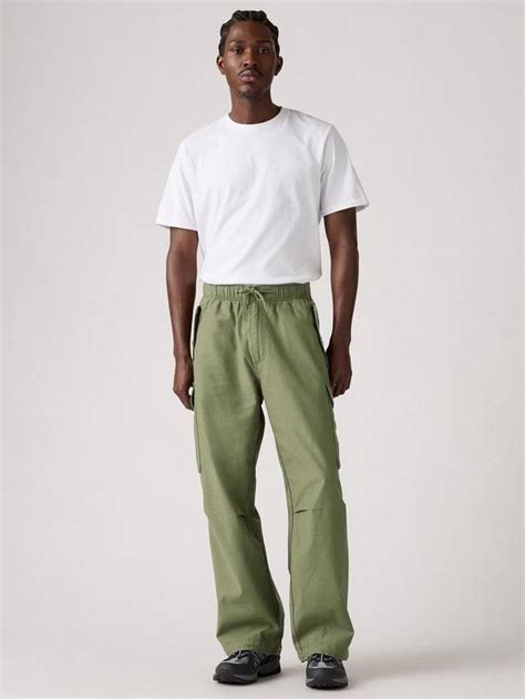 Levi's Cotton Baggy Cargo Trousers, Four Leaf Clover